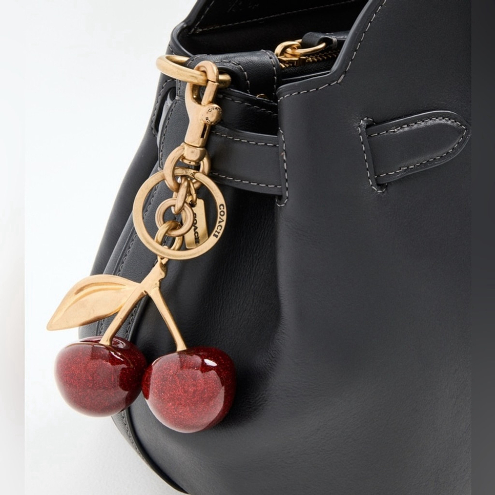 NEW Coach Authentic Red Cherry Bag Charm Keyring NWT